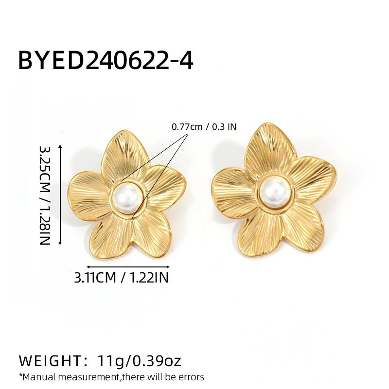 Stainless Steel Exaggerated Flower Stud Earrings Waterproof 18K Gold PVD Plated For Women Fashion Ear Zircon Gift
Stainless Steel Exaggerated Flower Stud Earrings Waterproof 18K Gold PVD Plated For Women Fashion Ear Zircon Gift