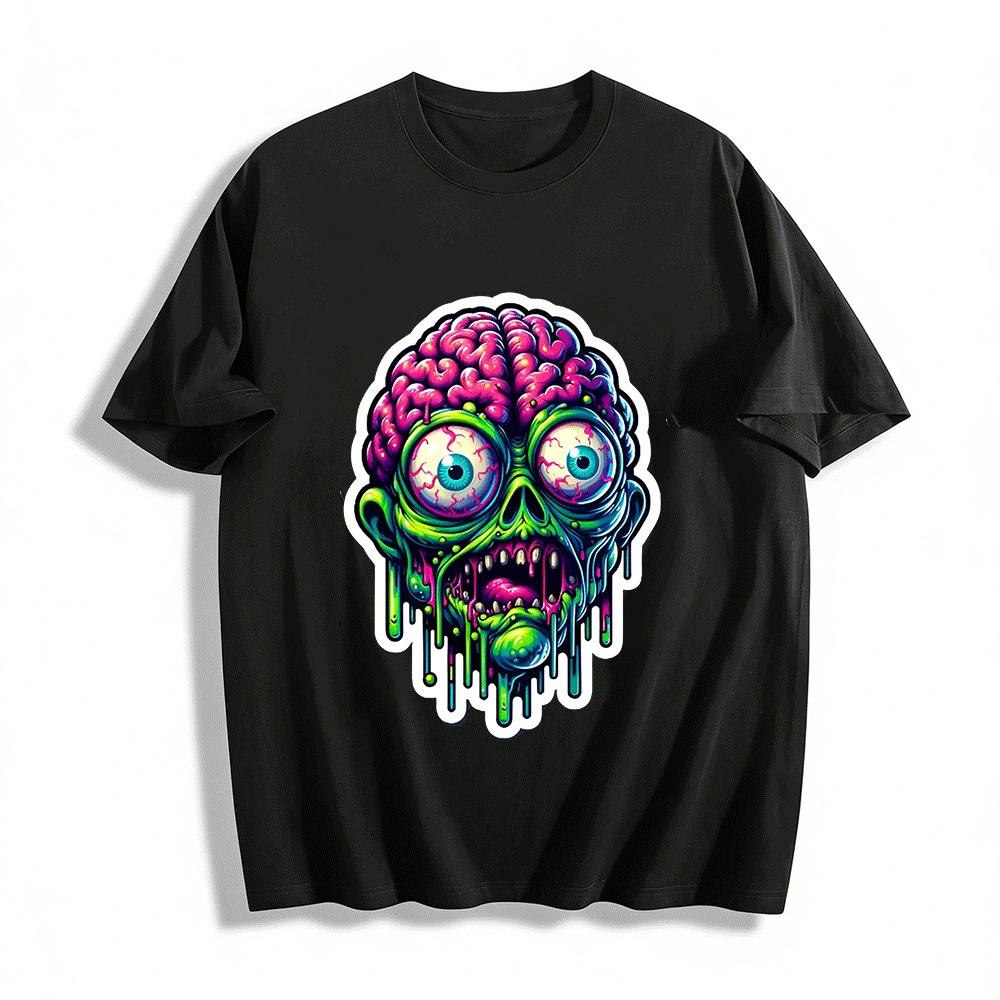 Neon Zombie Brain Print Trendy Street Style Casual Short Sleeve Pure cotton T-shirt 6XL
Neon Zombie Brain Print Trendy Street Style Casual Short Sleeve Pure cotton T-shirt 6XL