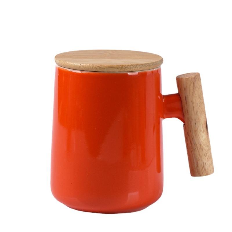 ins Nordic wind wood handle ceramic mug office tea cup souvenir 480ml
ins Nordic wind wood handle ceramic mug office tea cup souvenir 480ml