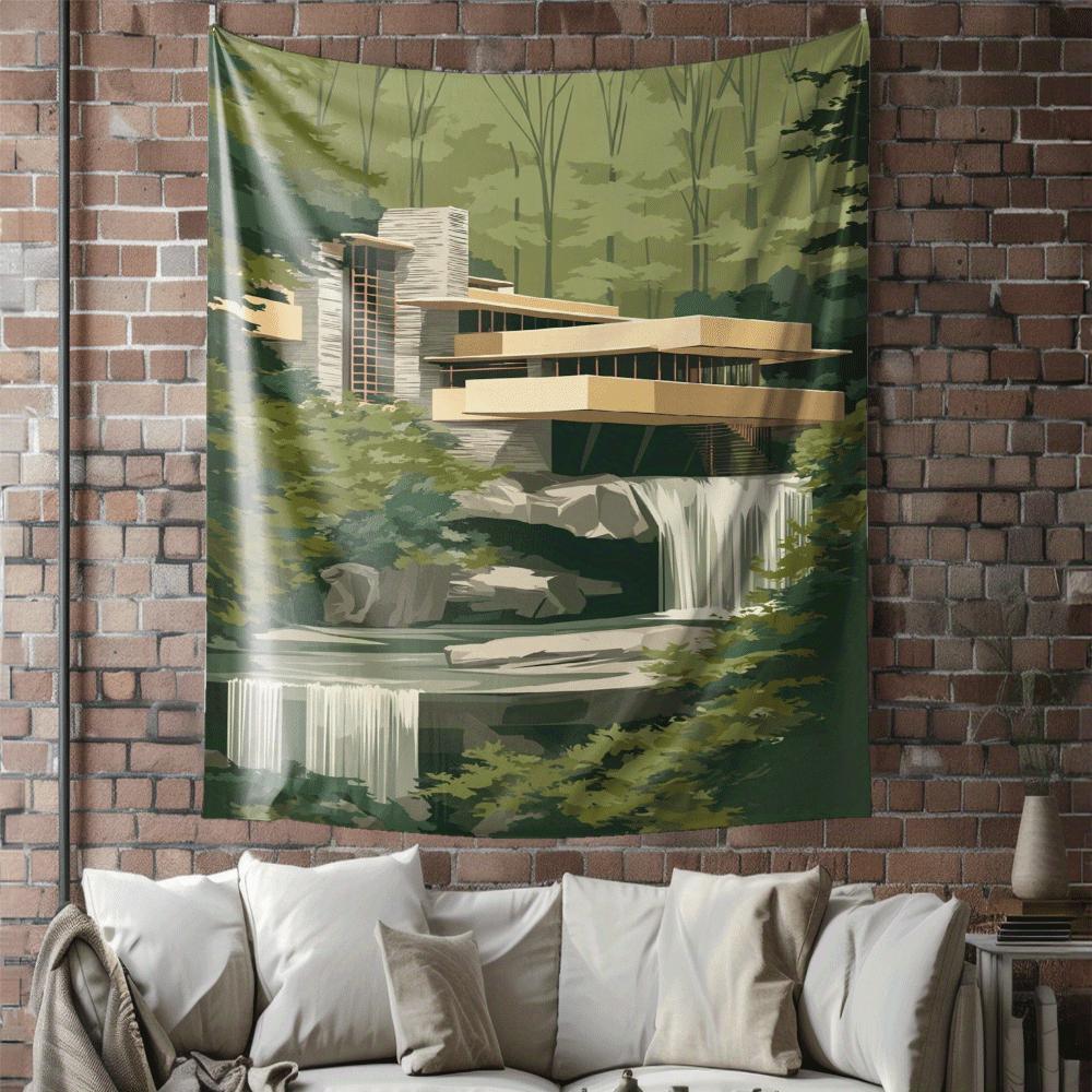 Waterfall House Trees Digital printing polyester wall tapestry suitable for use in living rooms bedrooms offices bars and party 74x94cm(29x37in)
Waterfall House Trees Digital printing polyester wall tapestry suitable for use in living rooms bedrooms offices bars and party 74x94cm(29x37in)
