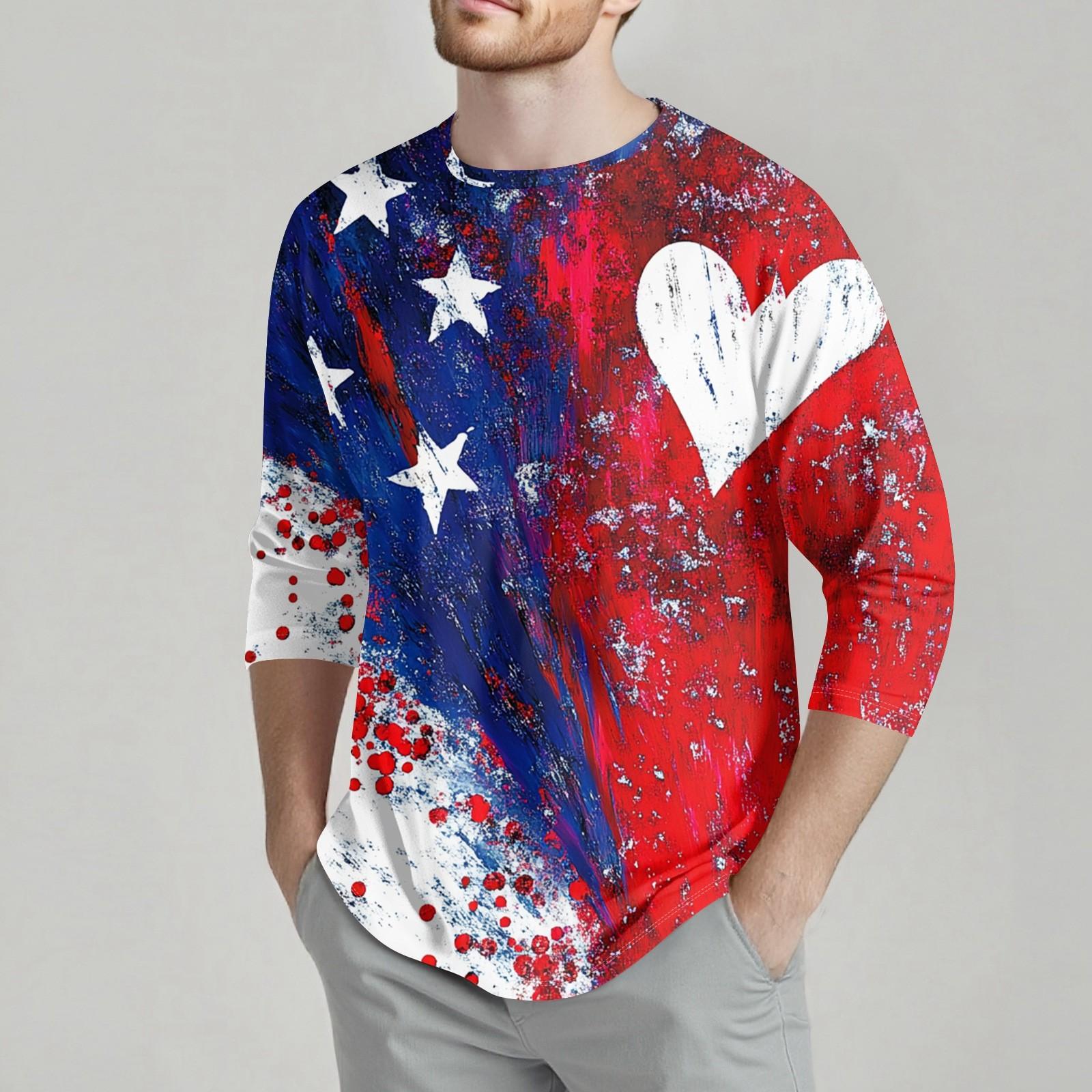 Мужская Мода Повседневный Принт Дня Независимости Вырез Рукав Семь Восьмых Топ Футболка L киноварь
Мужская Мода Повседневный Принт Дня Независимости Вырез Рукав Семь Восьмых Топ Футболка L киноварь