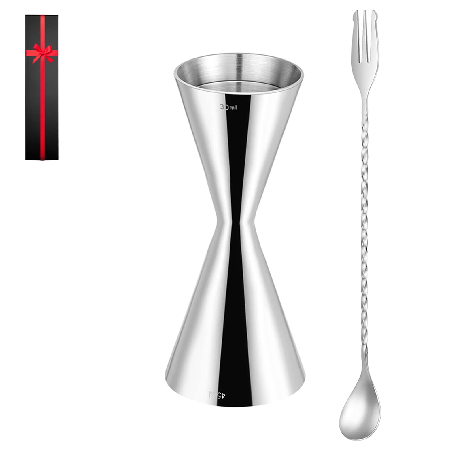 Jigger Cup Stainless Steel Measuring Cup Ounce Cup Graduated Cup Cocktail Measuring Cup Stainless Steel Double Headed Bar Spoon Cocktail Spoon срібний
Jigger Cup Stainless Steel Measuring Cup Ounce Cup Graduated Cup Cocktail Measuring Cup Stainless Steel Double Headed Bar Spoon Cocktail Spoon срібний
