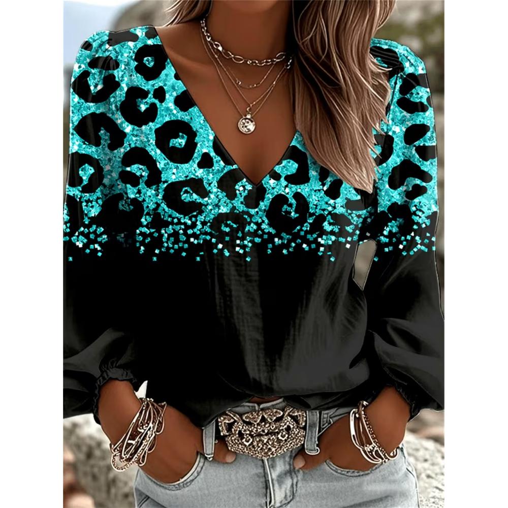 Lady Bohemian Retro Western Style V-neck Shirt,Leopard print long-sleeved top, with frill sleeves, machine washable summer blouse, suitable for party S
Lady Bohemian Retro Western Style V-neck Shirt,Leopard print long-sleeved top, with frill sleeves, machine washable summer blouse, suitable for party S