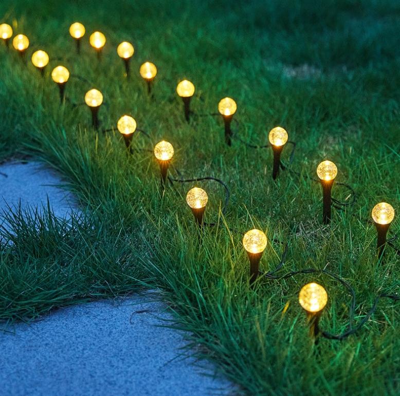 10-30 светодиодов Солнечные шары Газонные огни Водонепроницаемая солнечная гирлянда для дорожек для наружного сада, патио, тропинок, освещения, украшения 10leds