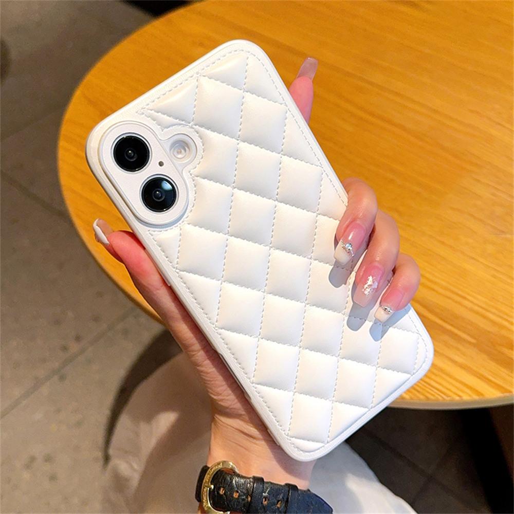 For iPhone 16 Case Rhombus Stitching PU Leather+TPU Shockproof Phone Cover White
For iPhone 16 Case Rhombus Stitching PU Leather+TPU Shockproof Phone Cover White