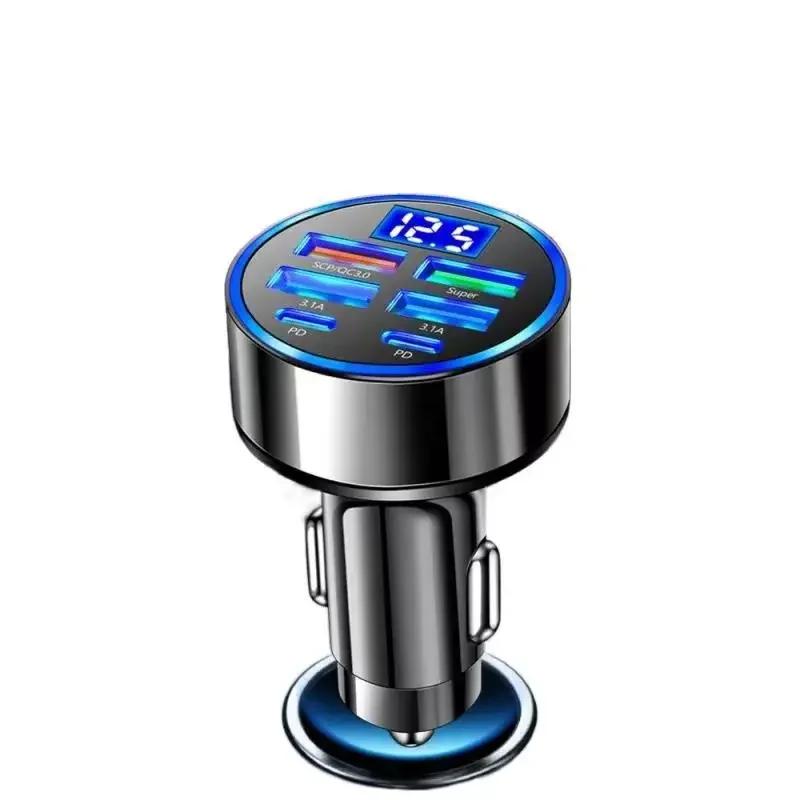 UYUXIO Multi Port USB C Car Phone Charger Adapter 6 in 1 with Voltage Display Super Fast Charge for iPhone 16 15 Pro Max Samsung Black Car Charger
UYUXIO Multi Port USB C Car Phone Charger Adapter 6 in 1 with Voltage Display Super Fast Charge for iPhone 16 15 Pro Max Samsung Black Car Charger