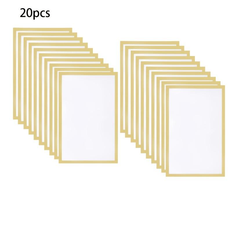 20pcs Golden Magnetic Photo Frames A4 PVC Wall-Mounted Picture Frames Clear Self-Adhesive Display Holders Home Office Shop Decor
20pcs Golden Magnetic Photo Frames A4 PVC Wall-Mounted Picture Frames Clear Self-Adhesive Display Holders Home Office Shop Decor