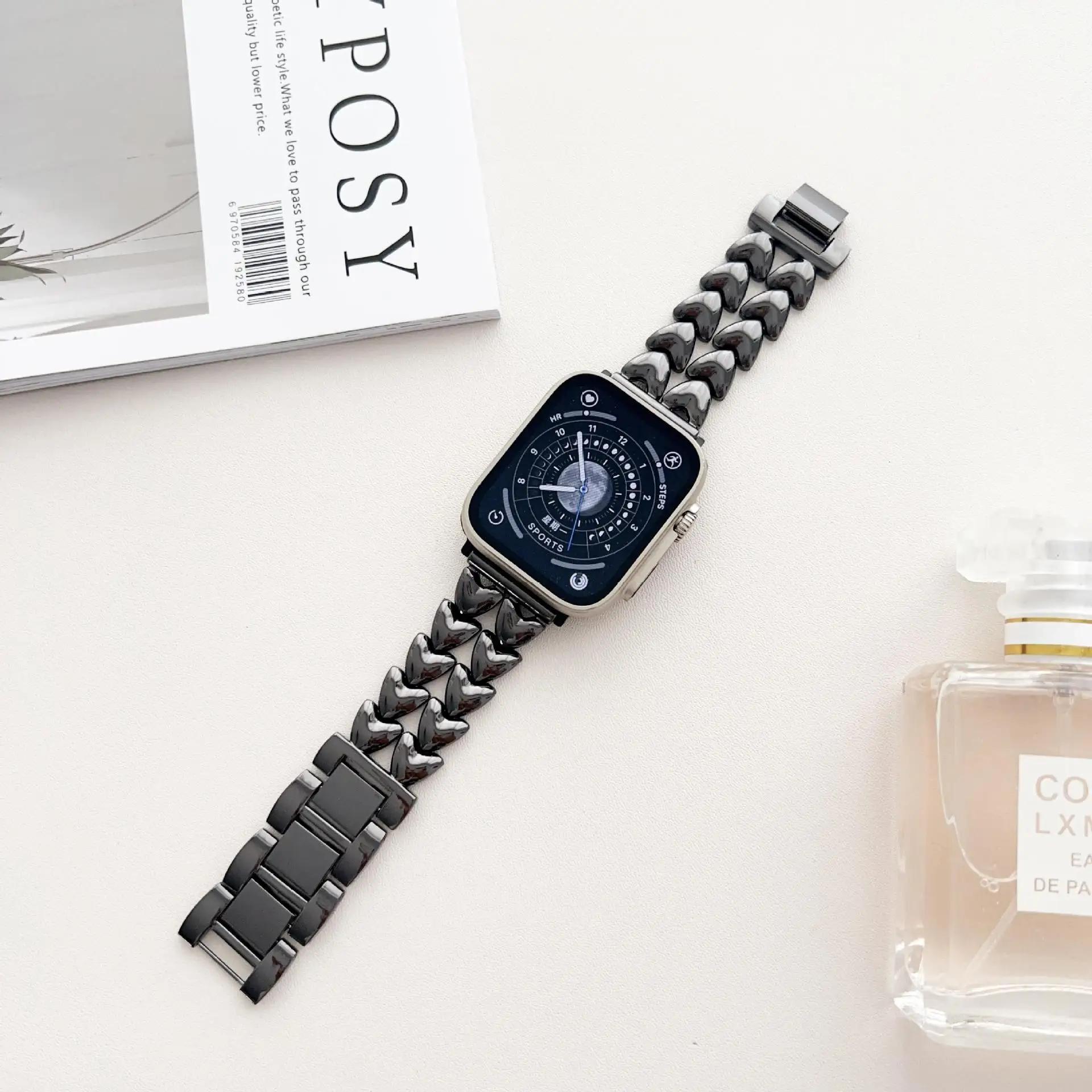 Double Love Metal Strap for Apple Watch 8 Band Ultra 49mm 38mm 41 Luxury Bracelet for iWatch Series 7 6 5 4 3 SE 44mm 40mm 42mm for S10 46mm чорний
Double Love Metal Strap for Apple Watch 8 Band Ultra 49mm 38mm 41 Luxury Bracelet for iWatch Series 7 6 5 4 3 SE 44mm 40mm 42mm for S10 46mm чорний