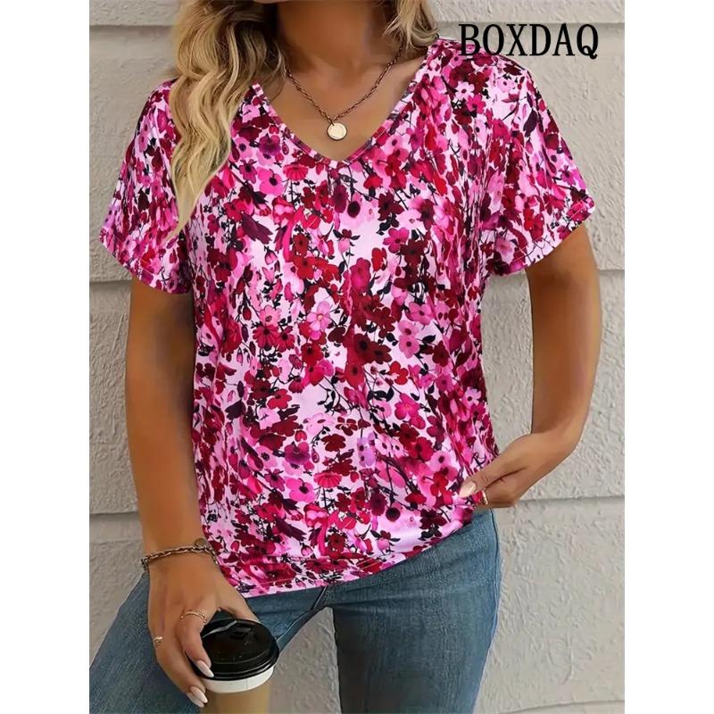 T-Shirt Women Summer Casual Simple V-Neck Short-Sleeve Tee Shirt Vintage Floral 3D Print Loose Plus Size Tops 7XL S
T-Shirt Women Summer Casual Simple V-Neck Short-Sleeve Tee Shirt Vintage Floral 3D Print Loose Plus Size Tops 7XL S