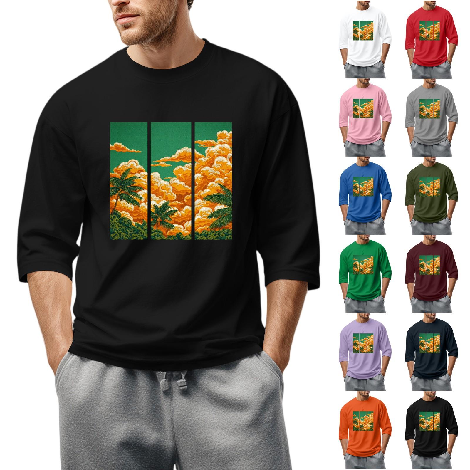 Мужская повседневная модная футболка с круглым вырезом и рукавом три четверти S
Мужская повседневная модная футболка с круглым вырезом и рукавом три четверти S