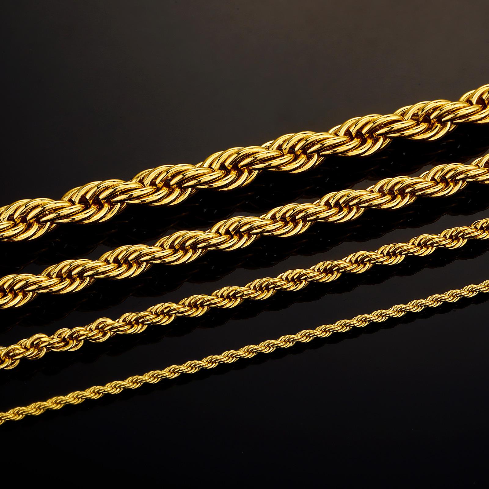 Хип-хоп Обычная цепь 3-10 мм Плетёная цепь из нержавеющей стали 24k Стойкое к цвету Гальваническое плетение Витая верёвочная цепочка Браслет 20Inch
Хип-хоп Обычная цепь 3-10 мм Плетёная цепь из нержавеющей стали 24k Стойкое к цвету Гальваническое плетение Витая верёвочная цепочка Браслет 20Inch