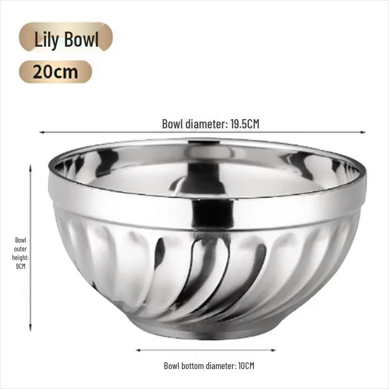 Xiongxuemei Stainless Steel Double-Layer Insulated Bowl
Xiongxuemei Stainless Steel Double-Layer Insulated Bowl