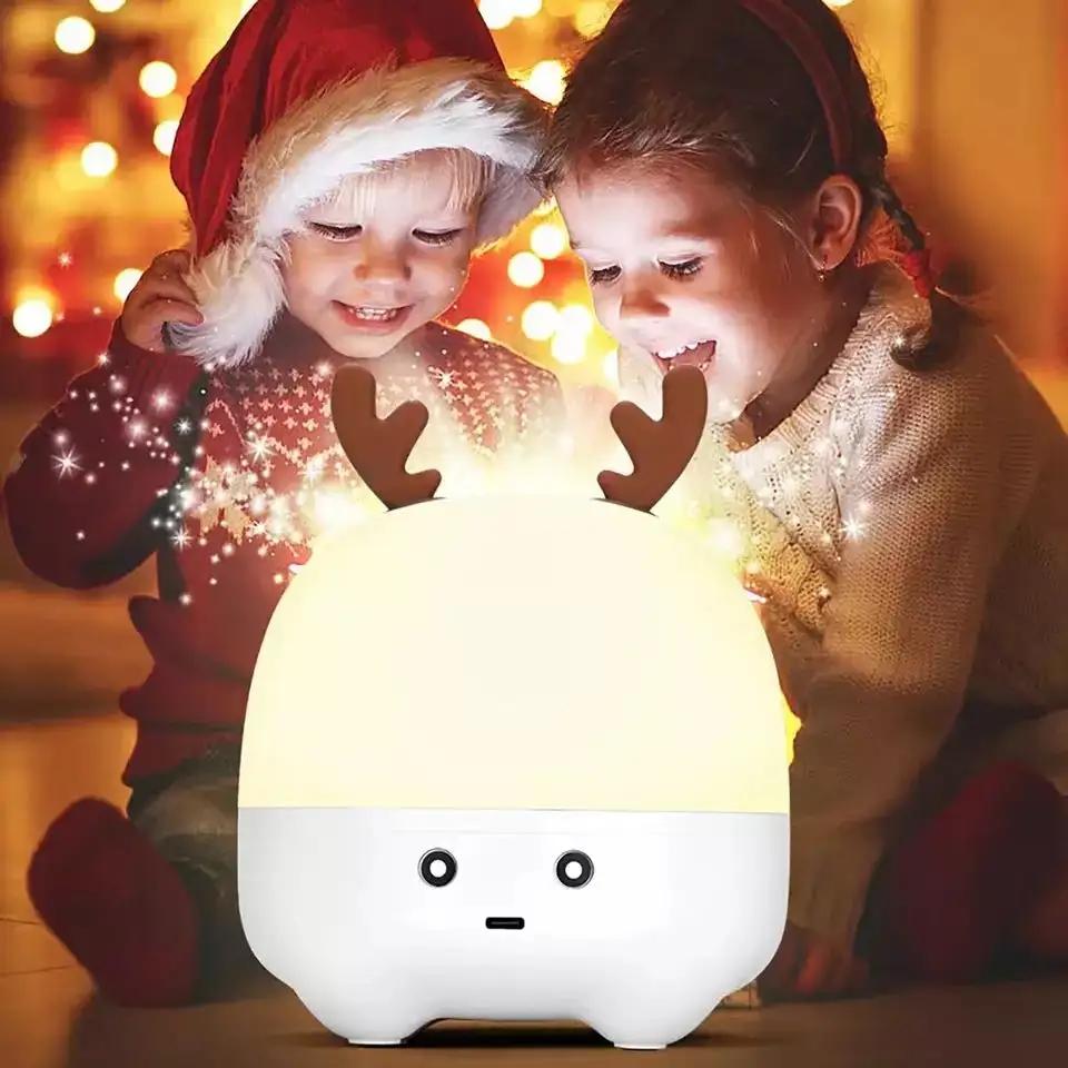 Креативный маленький олень 2 в 1 беспроводной Bluetooth-динамик красочный ночник лампа детские рождественские/свадебные/подарки на день рождения белый