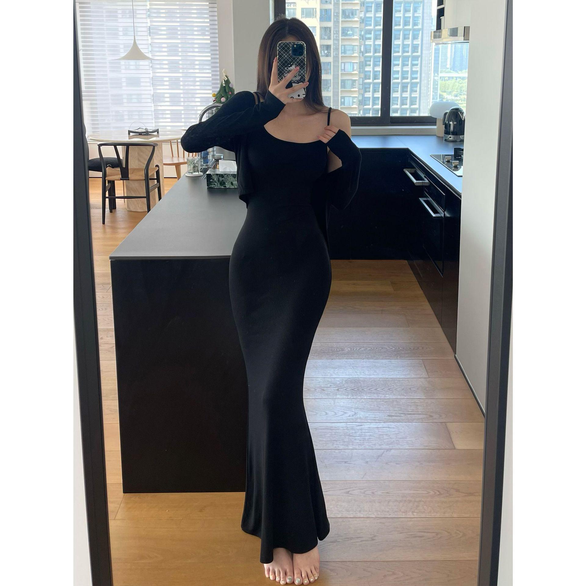 2026 Figure-Flattering Tall Women s Tight Spaghetti Strap Dress with Versatile Long Sleeves - Kardashian Style XL чёрный
2026 Figure-Flattering Tall Women s Tight Spaghetti Strap Dress with Versatile Long Sleeves - Kardashian Style XL чёрный