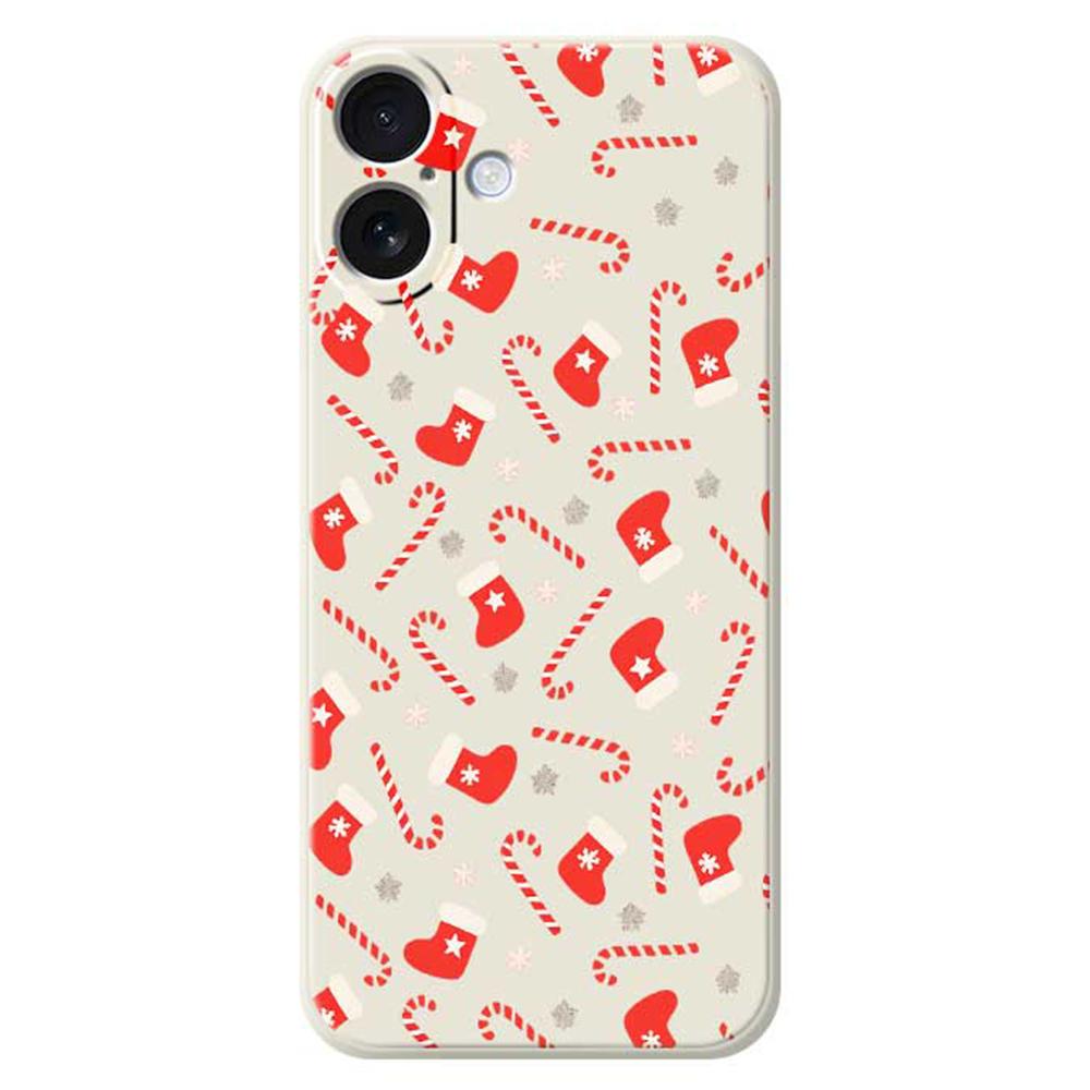 For iPhone 17 Case Red Canes and Stockings Pattern Printing Straight Edge TPU Phone Back Cover Beige
For iPhone 17 Case Red Canes and Stockings Pattern Printing Straight Edge TPU Phone Back Cover Beige
