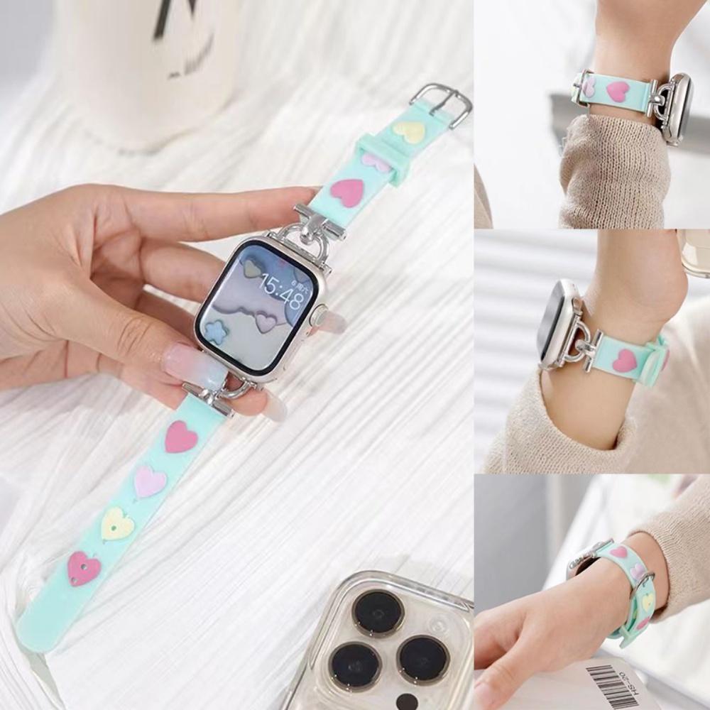 Силиконовый ремешок с милой улыбкой, цветком и сердечком для Apple Watch Serie Ultra/8/7/6/SE/5/4/3/2/1 для Iwatch Band 49 мм, 41 мм, 45 мм, 44 мм, модный браслет
Силиконовый ремешок с милой улыбкой, цветком и сердечком для Apple Watch Serie Ultra/8/7/6/SE/5/4/3/2/1 для Iwatch Band 49 мм, 41 мм, 45 мм, 44 мм, модный браслет