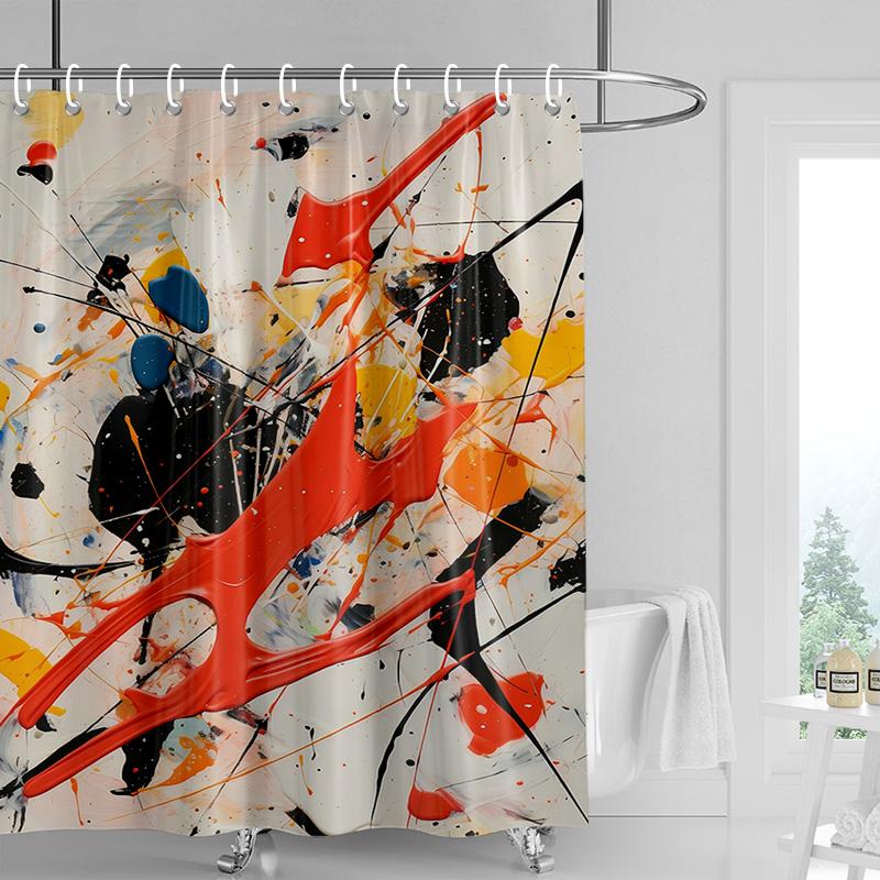 Abstract Art Shower Curtain - Waterproof Color Splash Design with Crescent & Dots, Modern Bathroom Decor for Stylish Spaces 90x180cm
Abstract Art Shower Curtain - Waterproof Color Splash Design with Crescent & Dots, Modern Bathroom Decor for Stylish Spaces 90x180cm