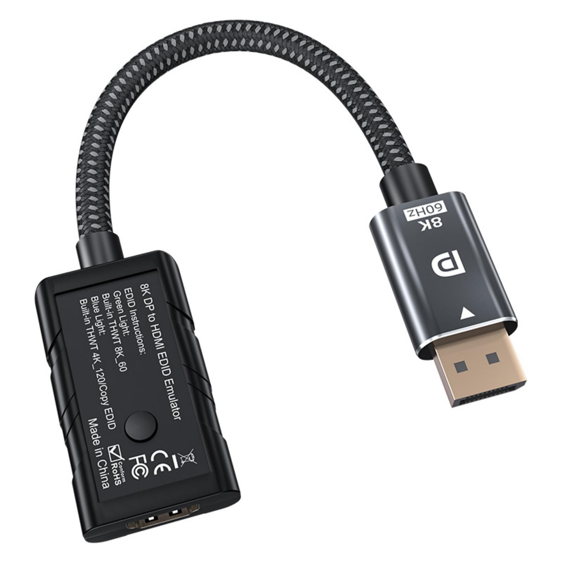 Конвертер DisplayPort на HDMI 8K 60 Гц з емулятором EDID, Конвертер DisplayPort на HDMI 4K@120Hz з аудіо/відео, Підтримка HDR10, Фізичний замок екрана
Конвертер DisplayPort на HDMI 8K 60 Гц з емулятором EDID, Конвертер DisplayPort на HDMI 4K@120Hz з аудіо/відео, Підтримка HDR10, Фізичний замок екрана