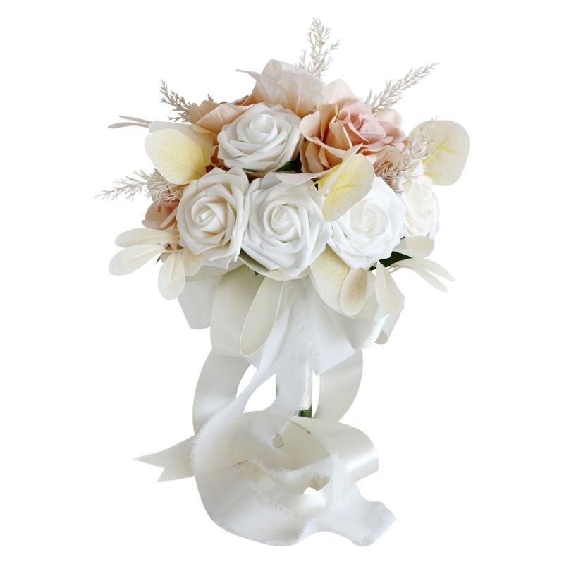 12 Inch Artificial Bridal Bouquet for Proposal Wedding Ceremony and Anniversary (Rose with Ribbon Bouquet) 1
12 Inch Artificial Bridal Bouquet for Proposal Wedding Ceremony and Anniversary (Rose with Ribbon Bouquet) 1
