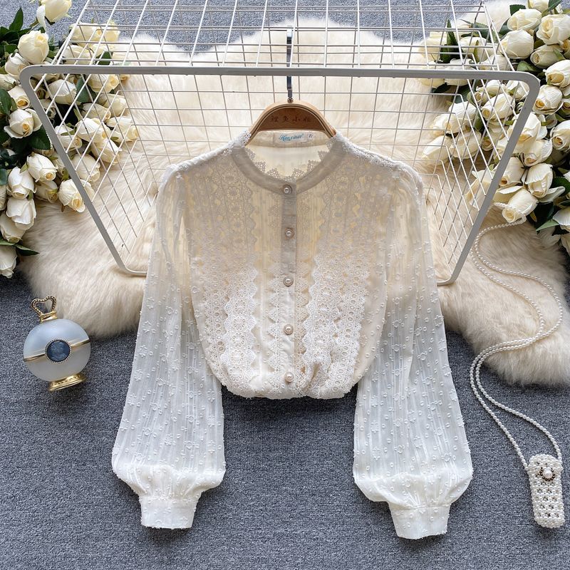 Модный топ с воротником-стойкой, приталенного кроя, легко сочетающийся, с рукавами-буфами, кружевной Apricot color M
Модный топ с воротником-стойкой, приталенного кроя, легко сочетающийся, с рукавами-буфами, кружевной Apricot color M