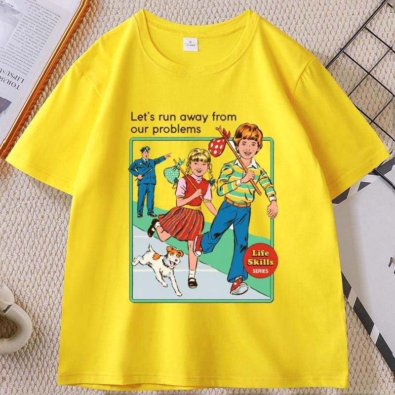 Lets Run Away Graphic T Shirts Crewneck Vintage Short Sleeve Unisex Women Tee Shirt Women Unisexs Designer Clothing Streetwear Tops 4XL
Lets Run Away Graphic T Shirts Crewneck Vintage Short Sleeve Unisex Women Tee Shirt Women Unisexs Designer Clothing Streetwear Tops 4XL