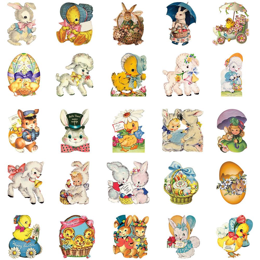 25pcs Easter Vintage Sticker Cartoon Cute Easter Bunny Chicks Egg Stickers Self-Adhesive Decal Novelty Easter Party for Kid gift
25pcs Easter Vintage Sticker Cartoon Cute Easter Bunny Chicks Egg Stickers Self-Adhesive Decal Novelty Easter Party for Kid gift