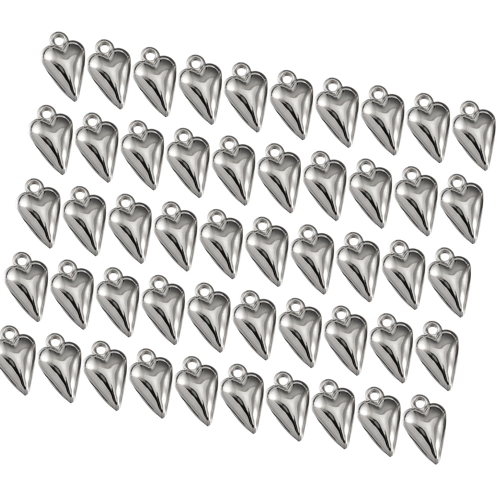 Pack of 50 Professional Heart Pendants Featuring Glossy 3D Designs for Crafting Projects серебряный
Pack of 50 Professional Heart Pendants Featuring Glossy 3D Designs for Crafting Projects серебряный