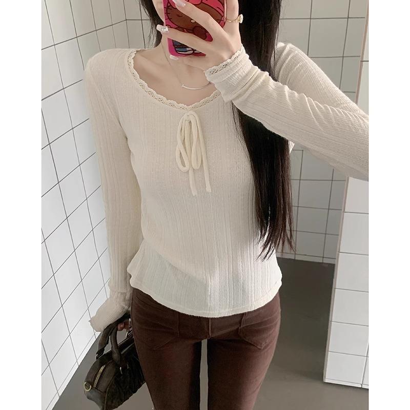 French early autumn apricot crew neck bow-tie long-sleeved knitted sweater women s new lace-edged inner top S абрикосовый
French early autumn apricot crew neck bow-tie long-sleeved knitted sweater women s new lace-edged inner top S абрикосовый