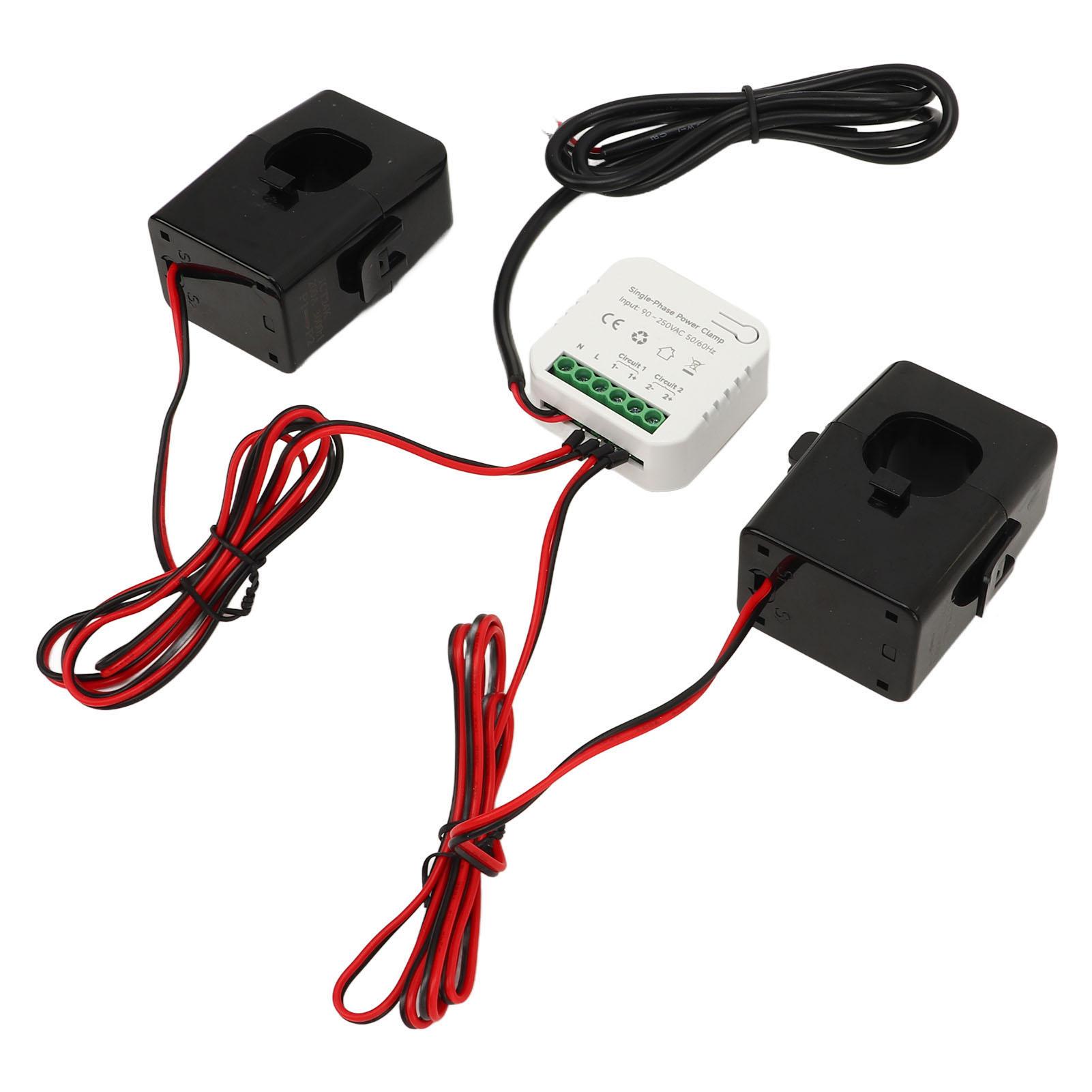 WiFi интеллектуальный счетчик энергии однофазный для Tuya Life KWh Power Monitor Switch с 2 зажимами CT 300A
WiFi интеллектуальный счетчик энергии однофазный для Tuya Life KWh Power Monitor Switch с 2 зажимами CT 300A