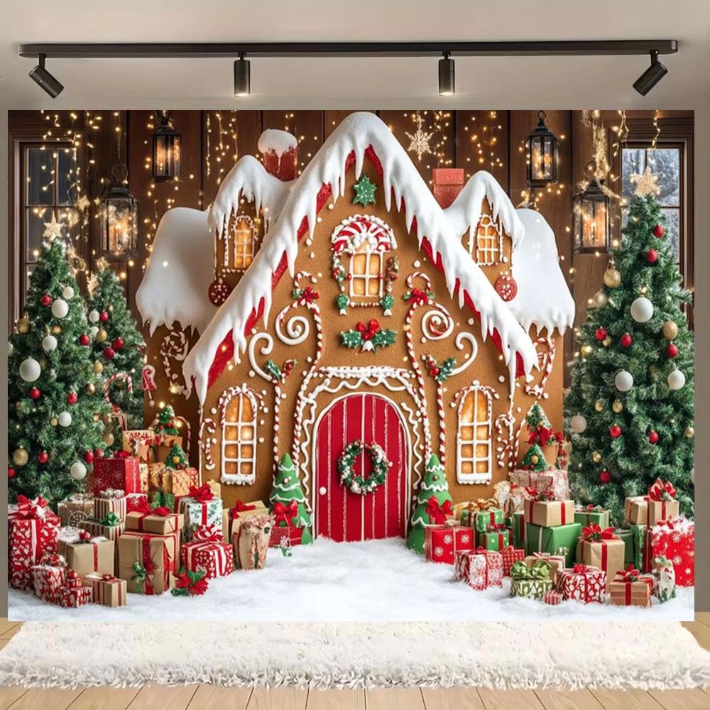 Christmas Party Snowy Gingerbread House Photography Background Glitter Xmas Tree Lantern Gift Booth Kid Winter Birthday Portrait 120X80CM
Christmas Party Snowy Gingerbread House Photography Background Glitter Xmas Tree Lantern Gift Booth Kid Winter Birthday Portrait 120X80CM
