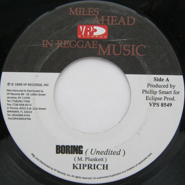 7inch Record KIPRICH - Boring VPS8549 VP Records 1999 US Reggae, Ska & Dub Used
7inch Record KIPRICH - Boring VPS8549 VP Records 1999 US Reggae, Ska & Dub Used
