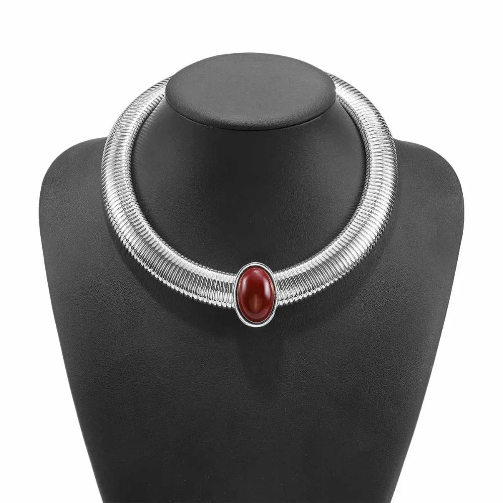 Metal Chain Chunky Choker Necklace Vintage Gold Snake Bone Chain Necklace Silver Color Personalized Exaggerated Collarbone Chain WHITE&35cm
Metal Chain Chunky Choker Necklace Vintage Gold Snake Bone Chain Necklace Silver Color Personalized Exaggerated Collarbone Chain WHITE&35cm