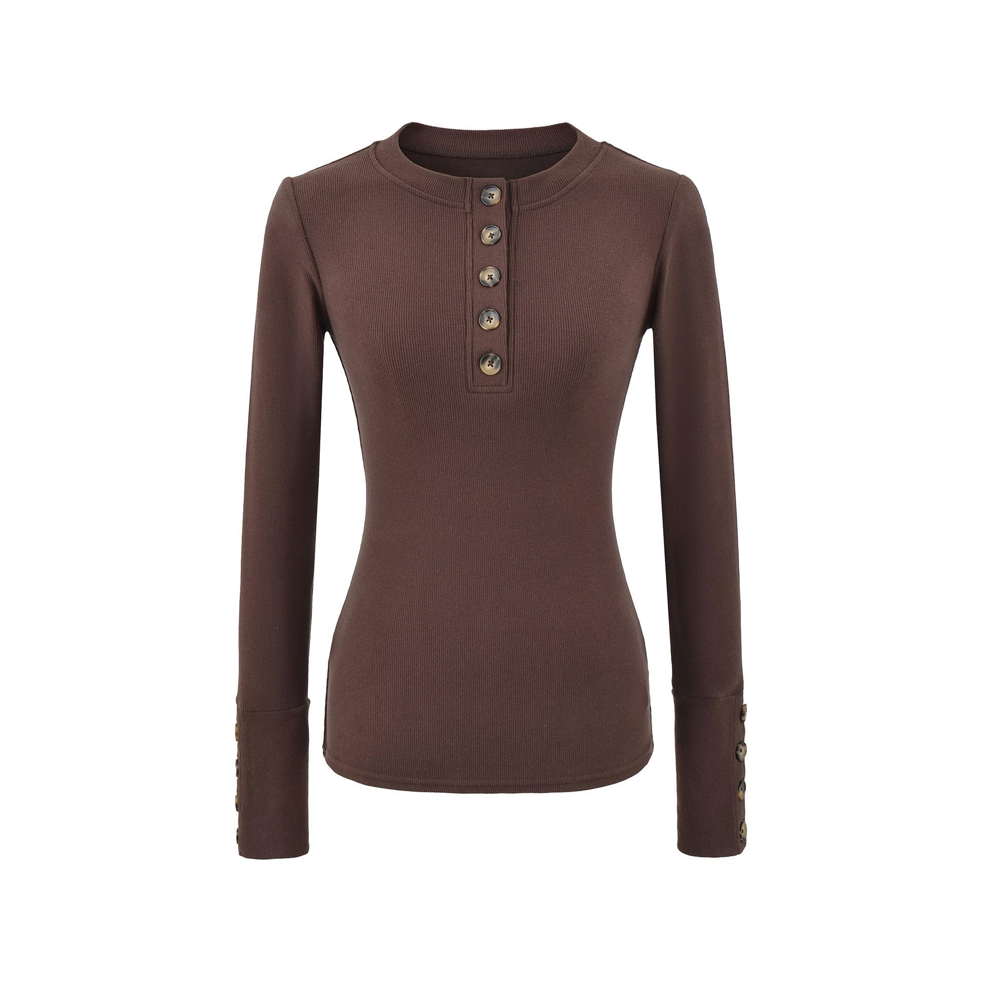 Women s European & American Style Velvet Warm Henley Collar Long Sleeve Solid Color Top Medium коричневий
Women s European & American Style Velvet Warm Henley Collar Long Sleeve Solid Color Top Medium коричневий
