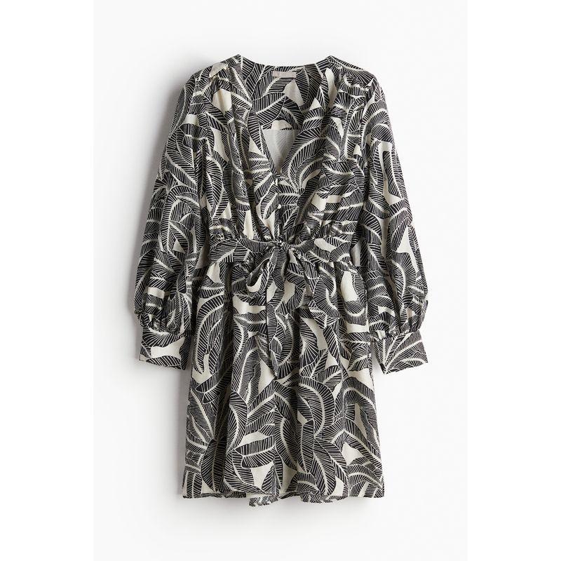 HM Women s Clothing Florals Dress Autumn French Work Clothing V-neck Lantern Sleeve Waist Belt Dress 1229402 White/Black Print 155/80(XS)
HM Women s Clothing Florals Dress Autumn French Work Clothing V-neck Lantern Sleeve Waist Belt Dress 1229402 White/Black Print 155/80(XS)