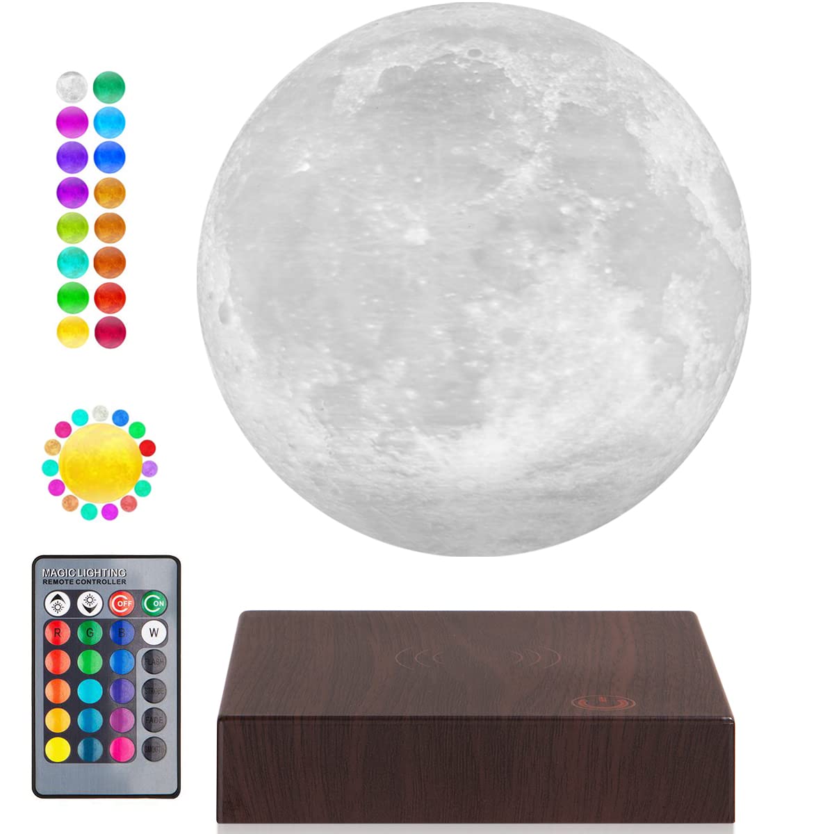 Rotating 3D Moonlight Magnetic Levitation Lunar Night Light Unique Holiday Birthday Gift Room Table Desk 16 Colors LED Moon Levitating Moon Lamp
Rotating 3D Moonlight Magnetic Levitation Lunar Night Light Unique Holiday Birthday Gift Room Table Desk 16 Colors LED Moon Levitating Moon Lamp