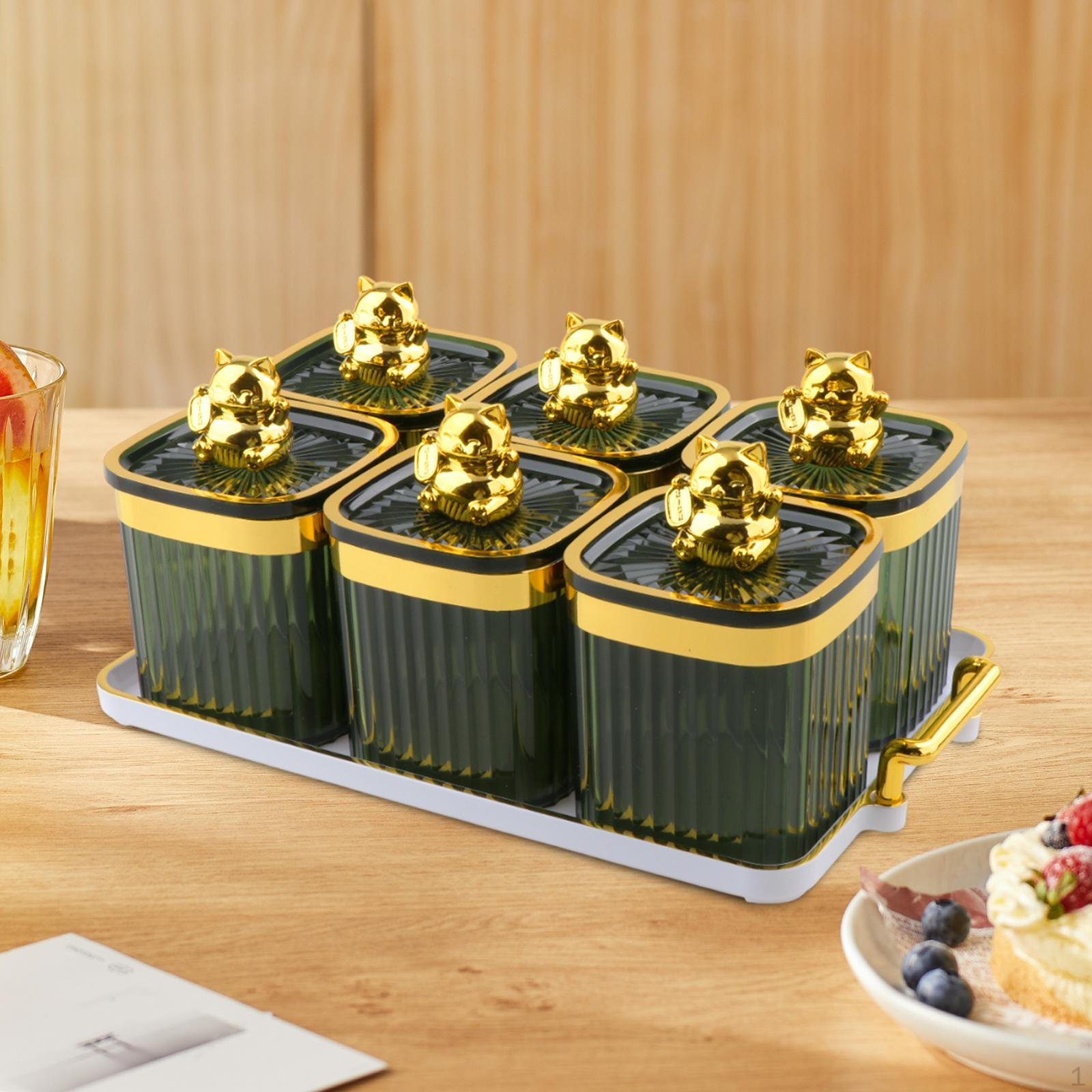 Банки для хранения продуктов с 6 отделениями, в комплект входит поддон для орехов и фруктов Fruit Green
Банки для хранения продуктов с 6 отделениями, в комплект входит поддон для орехов и фруктов Fruit Green