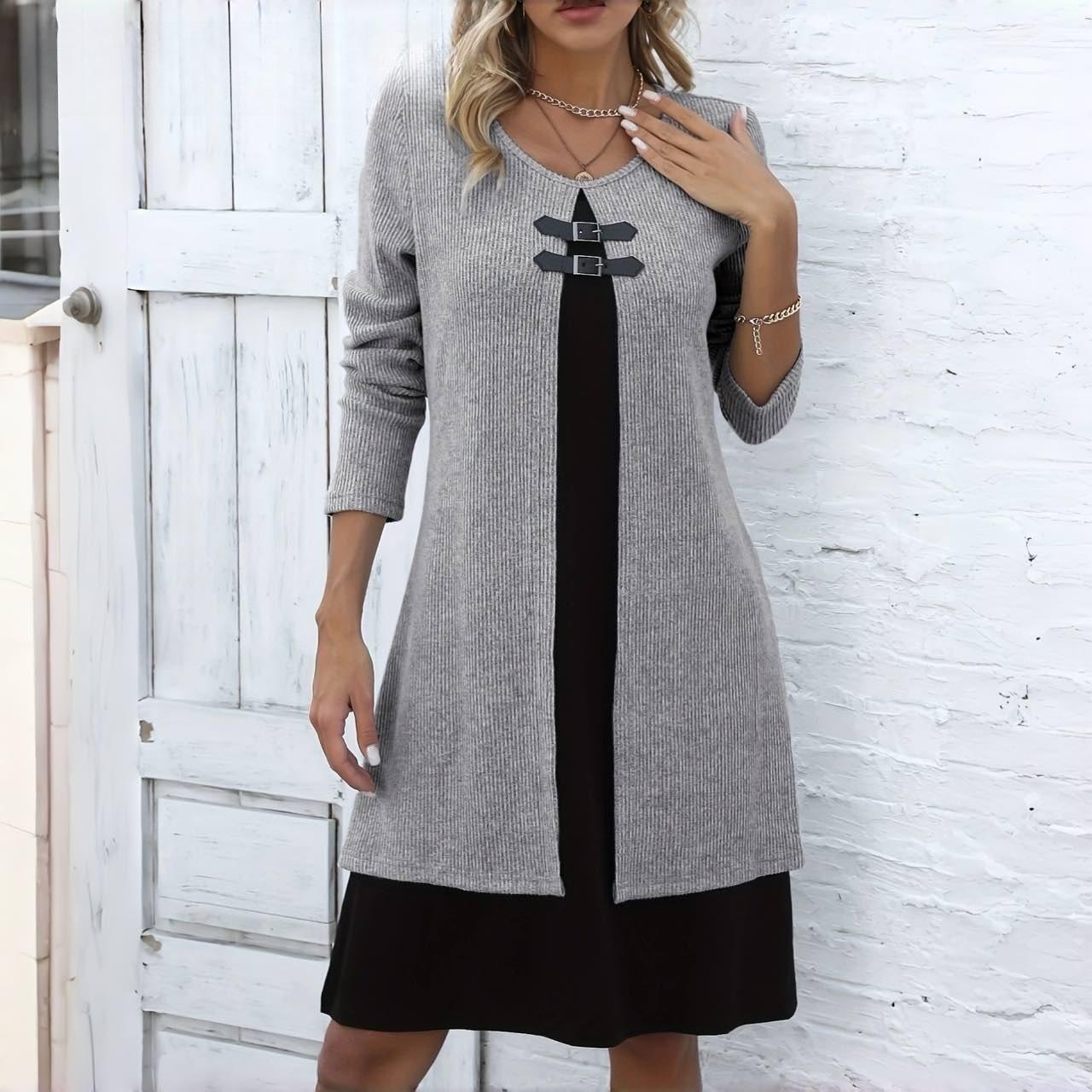 Women s One Piece Color Blocked Round Neck Dress Lady Long Sleeved Button Up Dress Casual Elegant Dress S
Women s One Piece Color Blocked Round Neck Dress Lady Long Sleeved Button Up Dress Casual Elegant Dress S