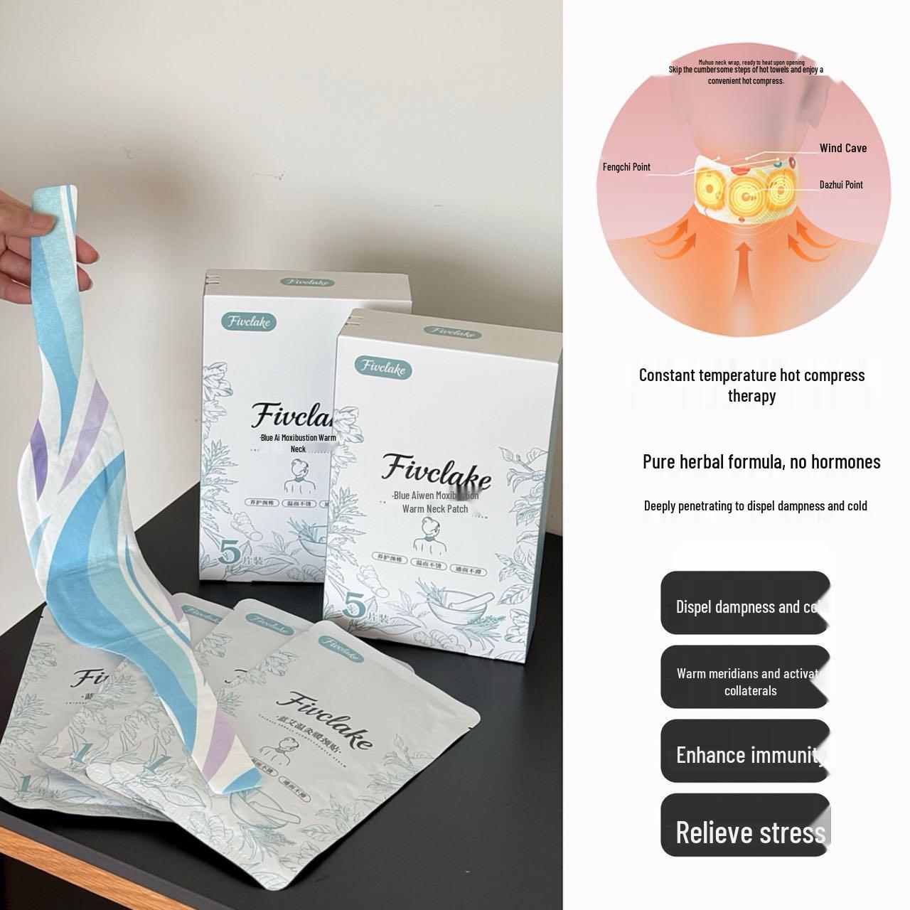 Fivclake Blue AI Moxibustion Neck Patch for Gentle, Warm Cervical Spine Care
Fivclake Blue AI Moxibustion Neck Patch for Gentle, Warm Cervical Spine Care