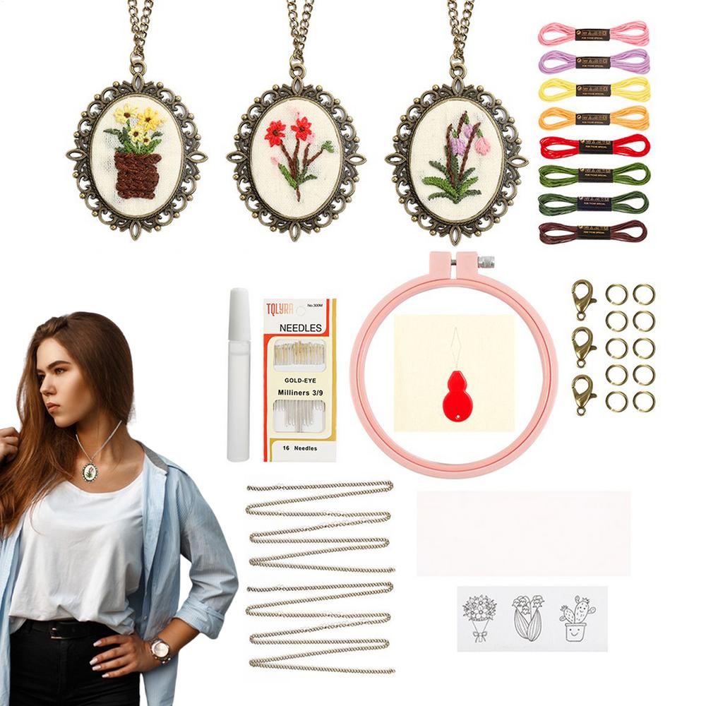 Embroidery Kit For Beginners Stitching Pendant Accessories Colorful Classic Embroidery Necklace Kit For Adults Practice
Embroidery Kit For Beginners Stitching Pendant Accessories Colorful Classic Embroidery Necklace Kit For Adults Practice