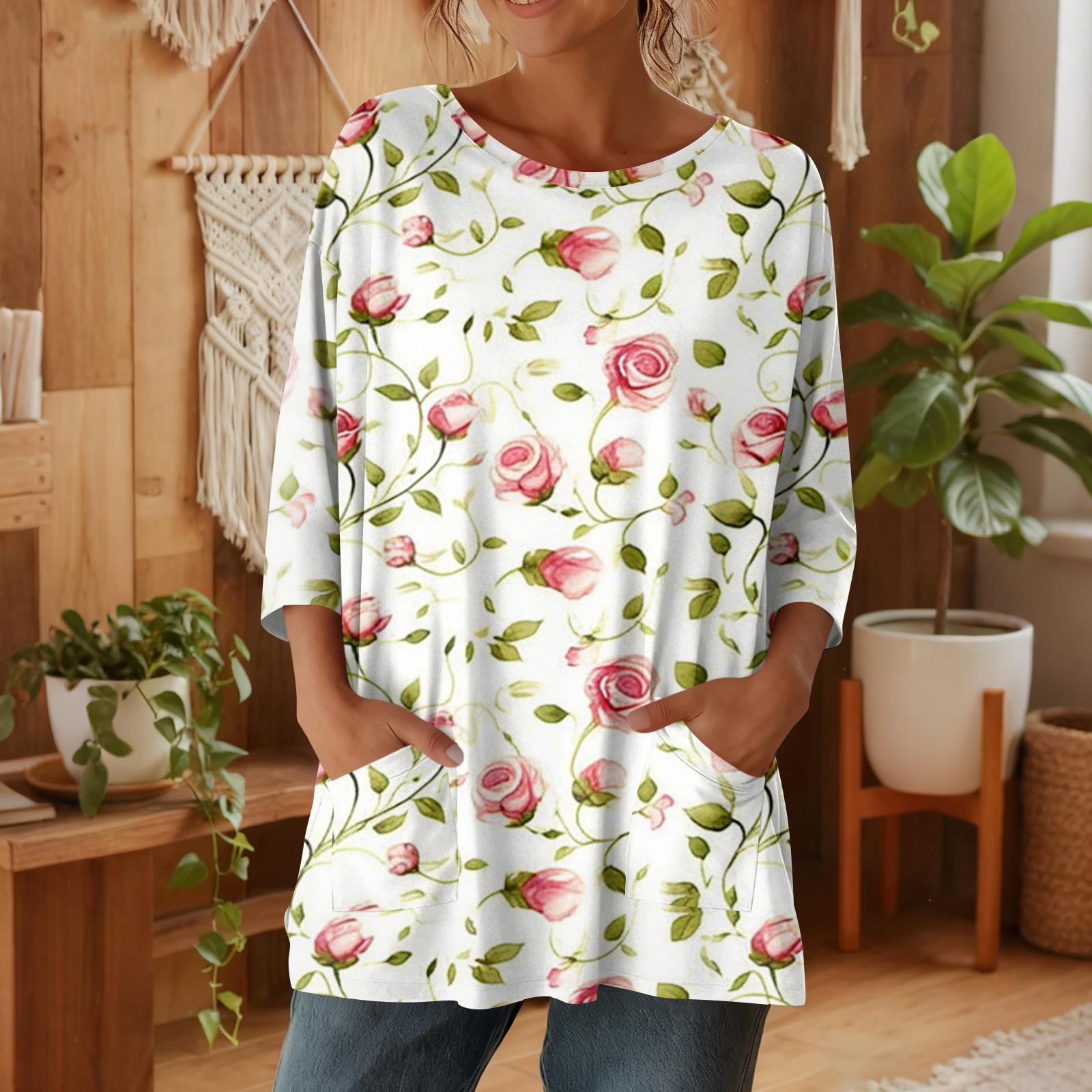 Women s 3/4 Sleeve Shirts Graphic Tees Shirts Casual Basic Tops Pullovers L
Women s 3/4 Sleeve Shirts Graphic Tees Shirts Casual Basic Tops Pullovers L