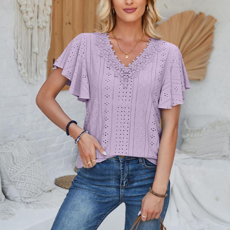 Женская однотонная свободная футболка с v-образным вырезом и рюшами на рукавах XXL фиолетовый
Женская однотонная свободная футболка с v-образным вырезом и рюшами на рукавах XXL фиолетовый