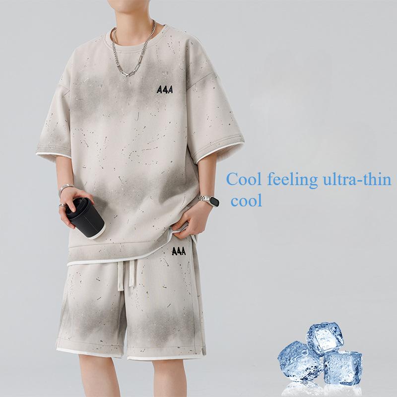 Men s Shorts T-shirt Set Summer Ice Silk Set Youth Short Sleeve T-shirt Shorts Tracksuit Male Clothing 3XL
Men s Shorts T-shirt Set Summer Ice Silk Set Youth Short Sleeve T-shirt Shorts Tracksuit Male Clothing 3XL