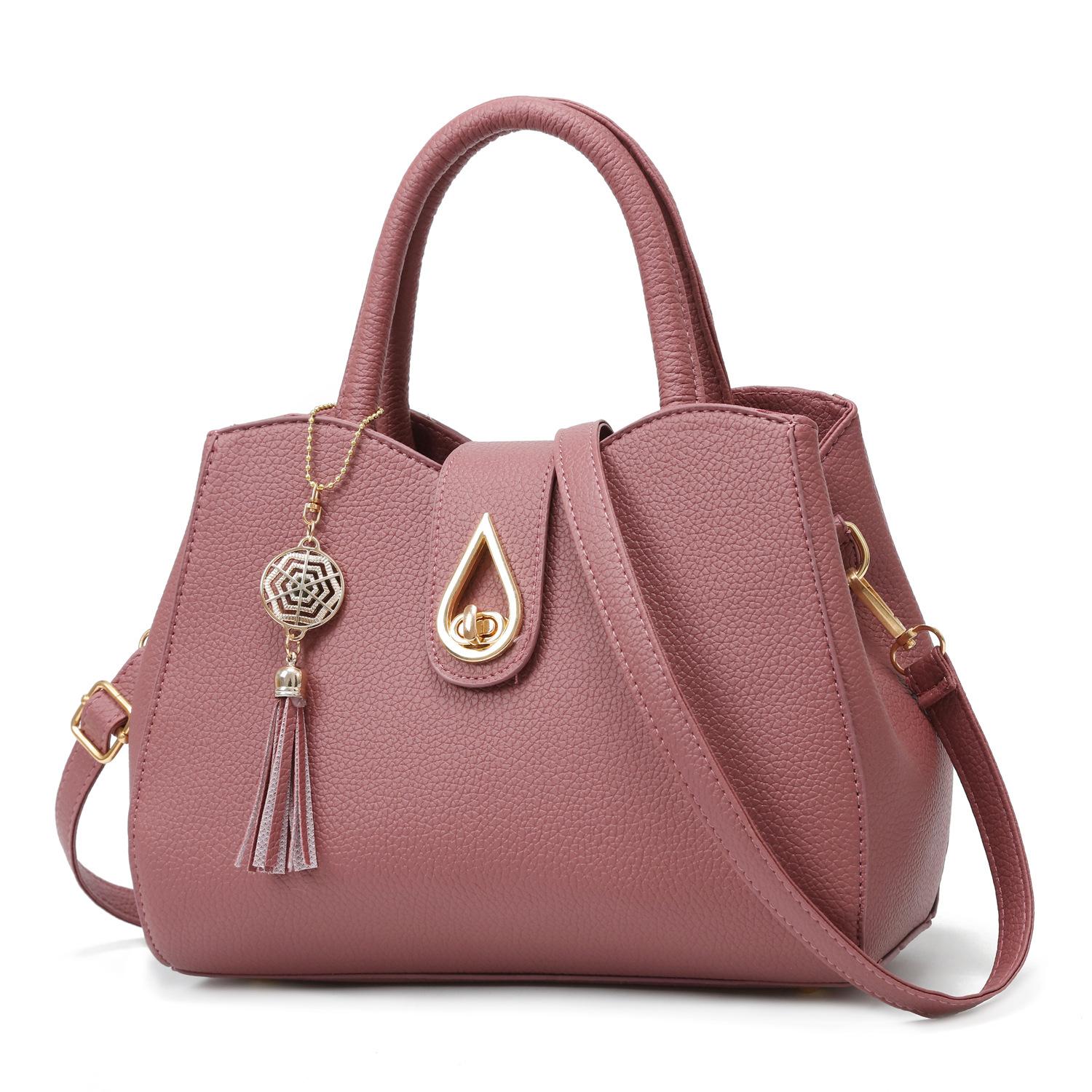 New women s bag, new Korean version, solid color, large-capacity fashionable lychee pattern, one shoulder handbag, one piece.
New women s bag, new Korean version, solid color, large-capacity fashionable lychee pattern, one shoulder handbag, one piece.