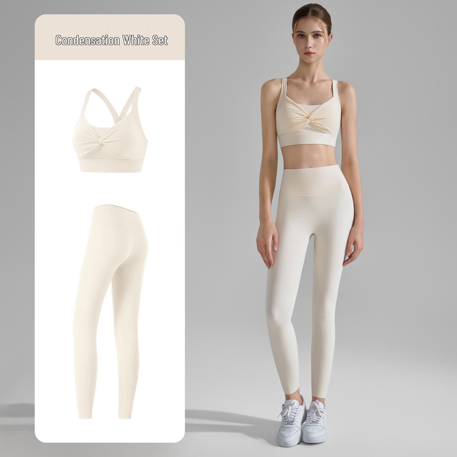 Women s Two-Piece Yoga Set: Twisted Mesh Sports Bra with Bra Pads & Seamless Lycra Nude Feel Pants Small
Women s Two-Piece Yoga Set: Twisted Mesh Sports Bra with Bra Pads & Seamless Lycra Nude Feel Pants Small