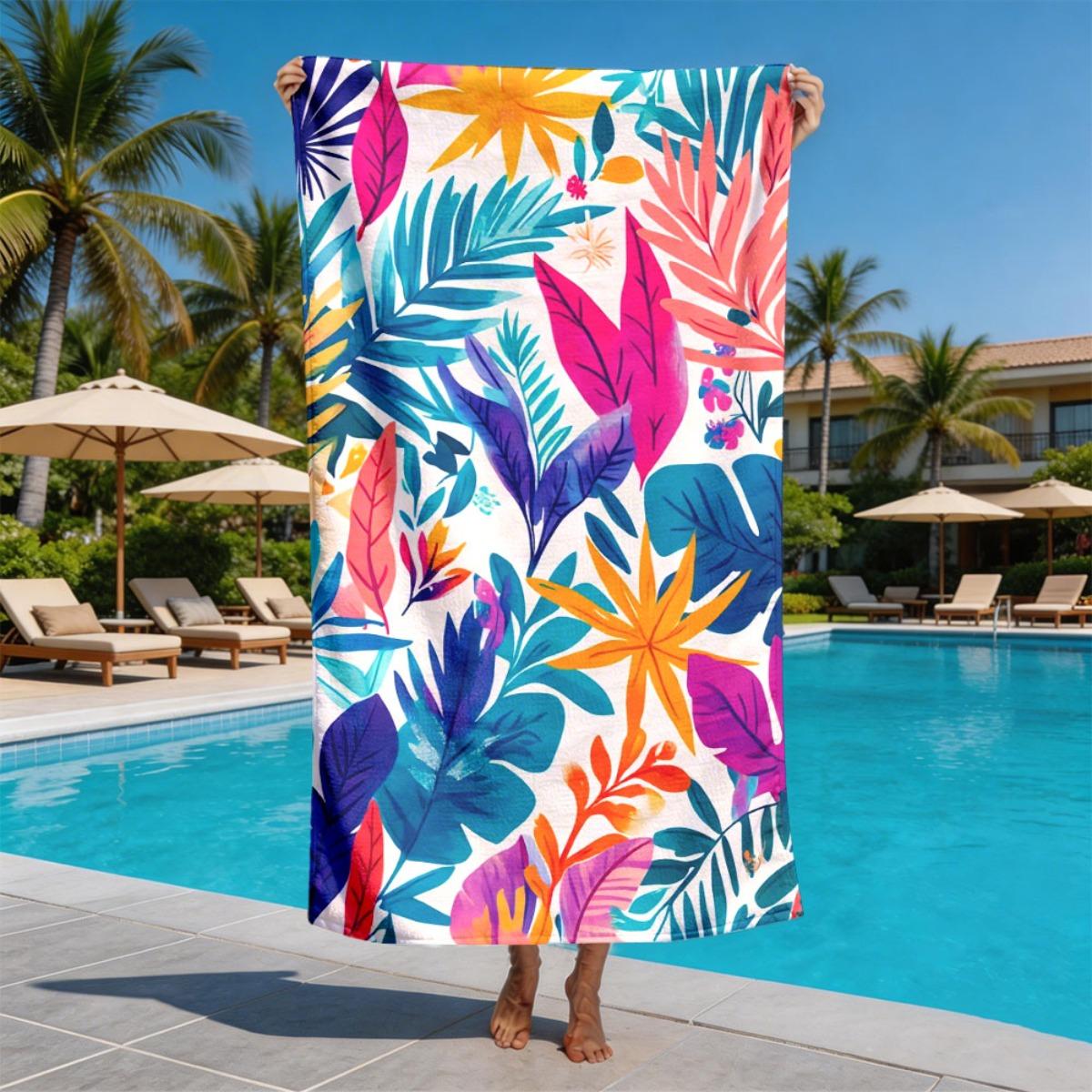 Watercolor Design of Tropical Plants polyester microfiber beach towel is highly absorbent, suitable swimming and beach outings W40*H60(CM)
Watercolor Design of Tropical Plants polyester microfiber beach towel is highly absorbent, suitable swimming and beach outings W40*H60(CM)