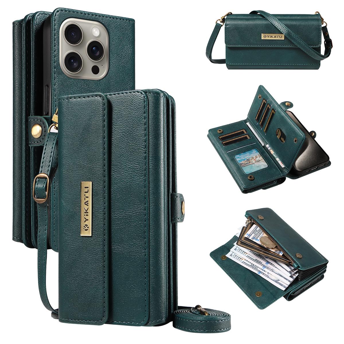 For iPhone 15 Pro Max Case YIKATU YK-008 Zipper Wallet Leather Phone Cover with Shoulder Strap C
For iPhone 15 Pro Max Case YIKATU YK-008 Zipper Wallet Leather Phone Cover with Shoulder Strap C