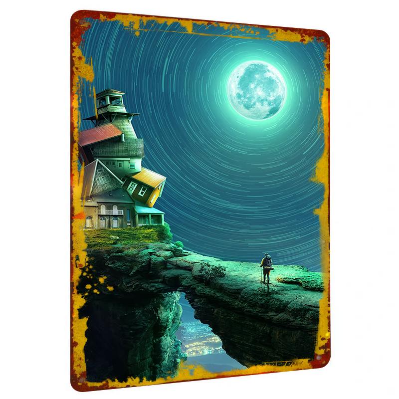 Fantasy Starry Sky Cliff House Metal Wall Art Creative Home Decor Living Room Study Decoration 20x30cm(7.8x11.8inch)
Fantasy Starry Sky Cliff House Metal Wall Art Creative Home Decor Living Room Study Decoration 20x30cm(7.8x11.8inch)