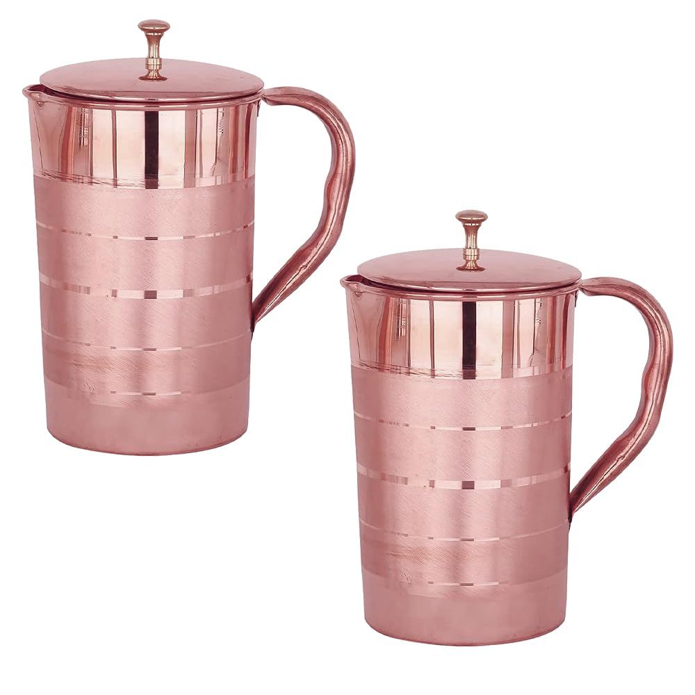 (Pack Of 2) Copper Jug with Lid | BPA Free, Non Toxic, Copper | Rustproof, Durable, Lightweight | with Added Health Benefits of Copper
(Pack Of 2) Copper Jug with Lid | BPA Free, Non Toxic, Copper | Rustproof, Durable, Lightweight | with Added Health Benefits of Copper