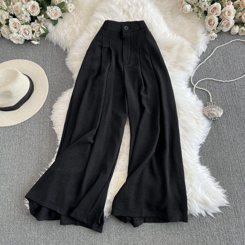 Ice Silk Thin High Waist Loose Cool Pleated Loose Pants Black M
Ice Silk Thin High Waist Loose Cool Pleated Loose Pants Black M