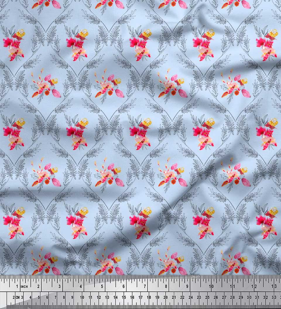 Soimoi Purple Poly Crepe Fabric Flower & Leaves Watercolor Print Fabric by metre 42 Inch 42 Inch Wide - Poly Crepe синій
Soimoi Purple Poly Crepe Fabric Flower & Leaves Watercolor Print Fabric by metre 42 Inch 42 Inch Wide - Poly Crepe синій
